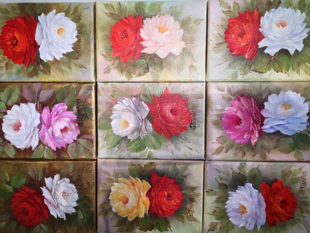  Puzzle de roses - 9 tableaux (10x15) - ? € (55/63)